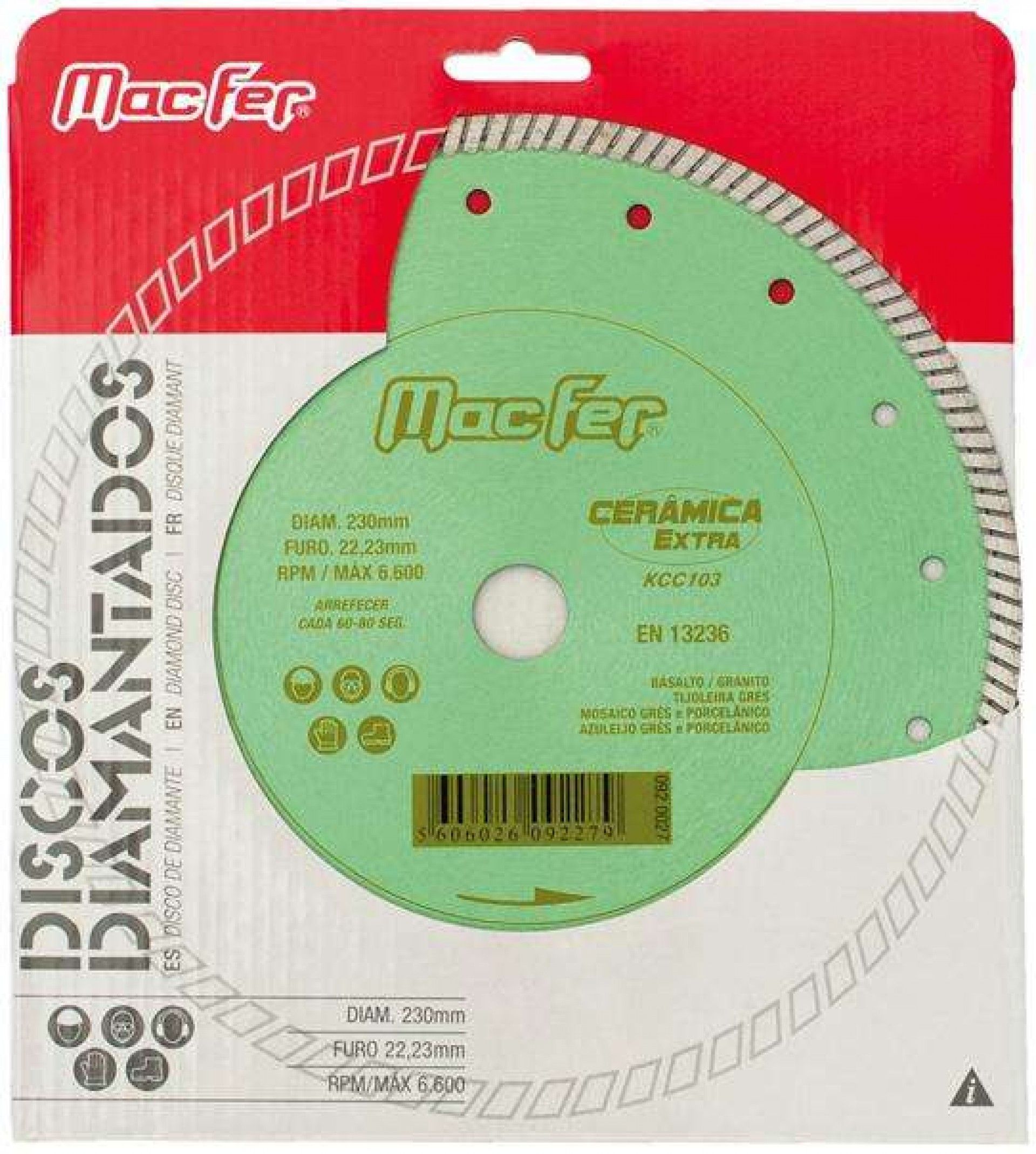 Disco diam. MacFer Cerâmica Extra KCC103 115mm refª 092.0026 MACFER