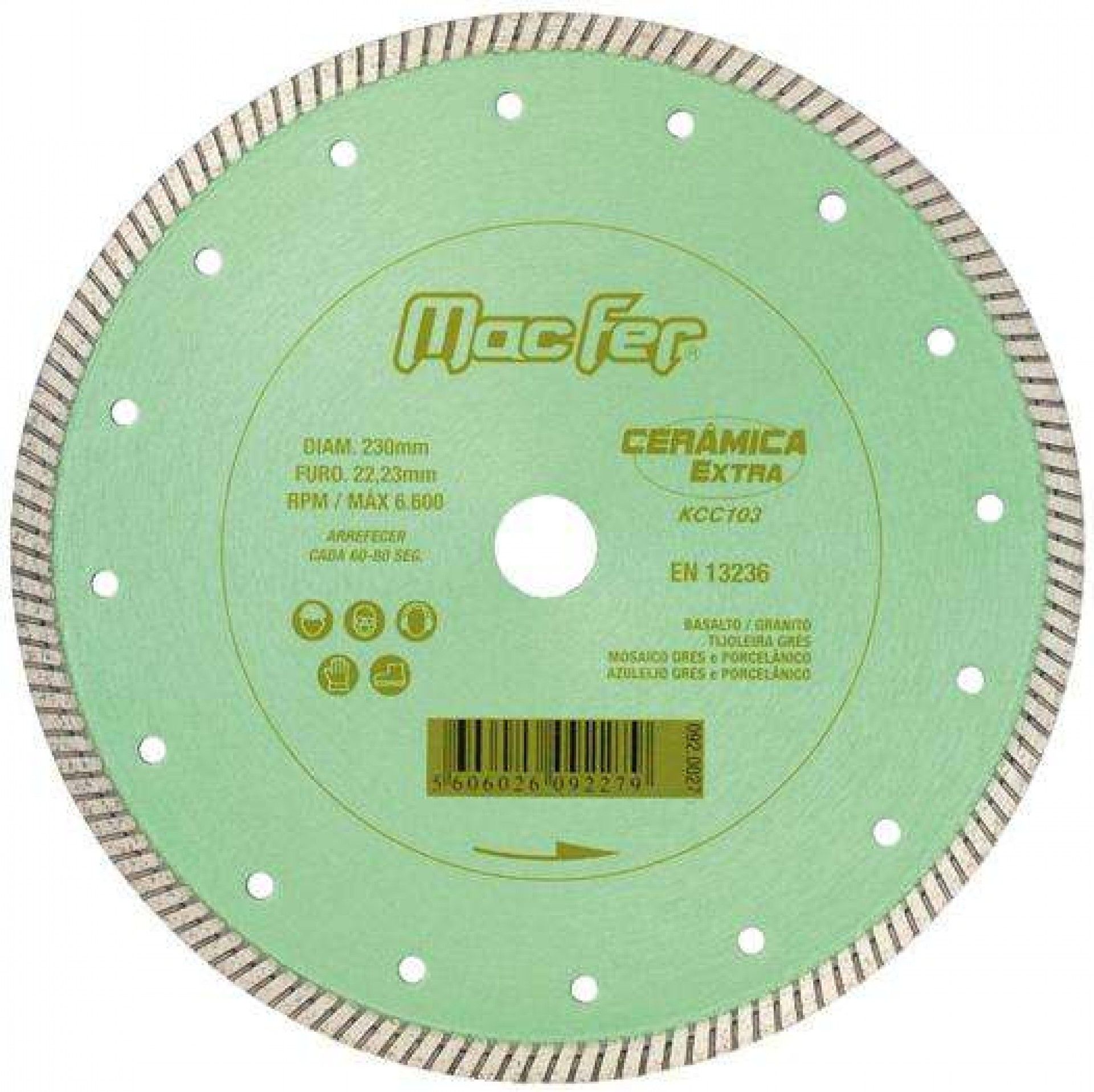Disco diam. MacFer Cerâmica Extra KCC103 115mm refª 092.0026 MACFER