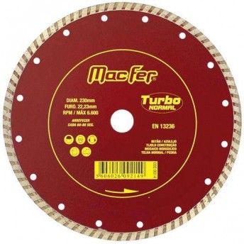 Disco diam. MacFer Turbo 230mm ref 092.0014 MACFER