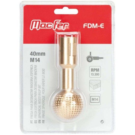 Fresa para desbastar madeira esf�rica FDM-E 40mm M14 ref� 090.0153 Macfer