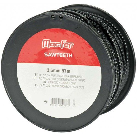 Fio nylon para roadora serrilhado Sawteeth-3 3,5mm  97m ref 090.0144 MACFER