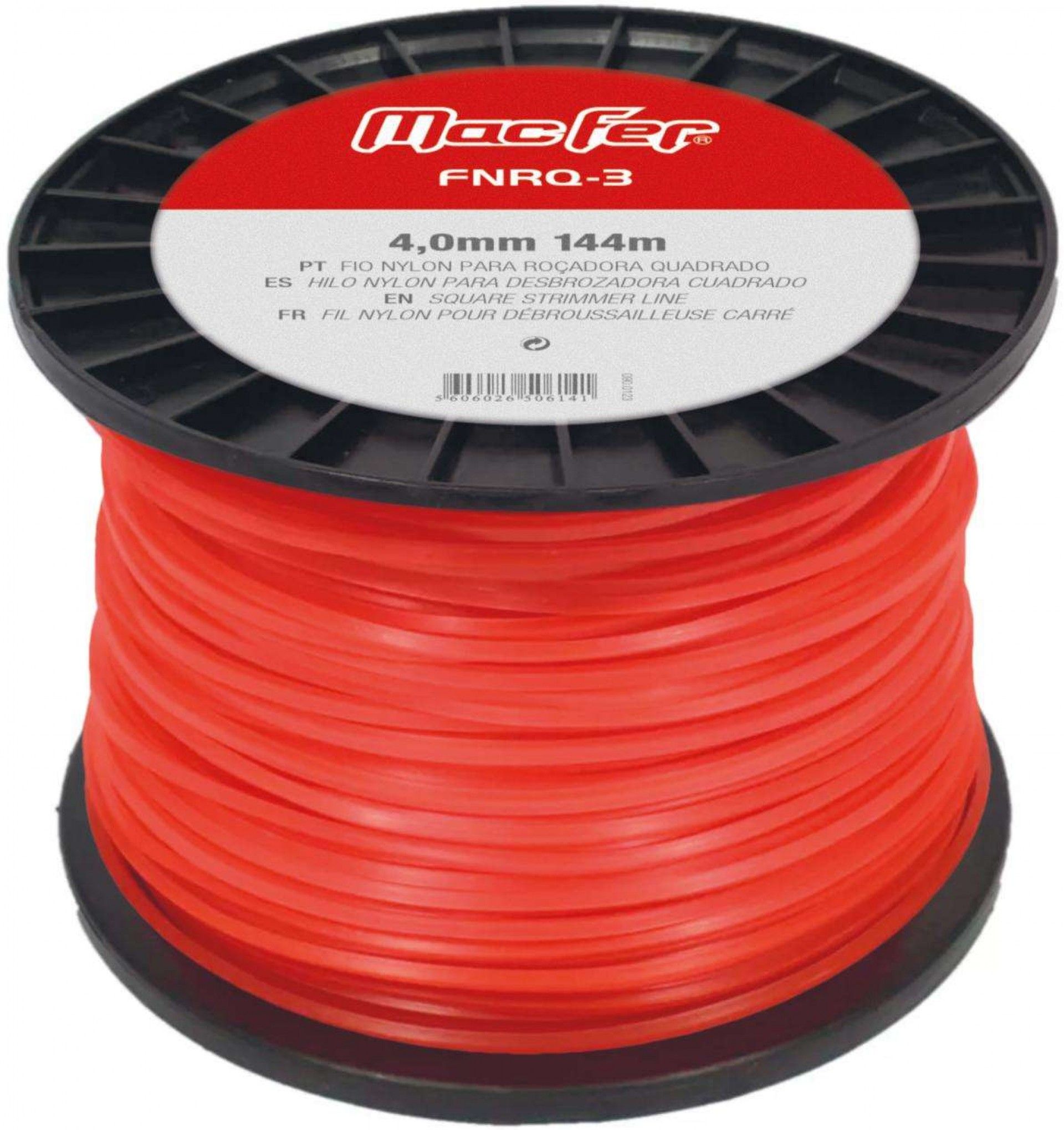Fio nylon para roçadora quadrado FNRQ-3 4,0mm 143m refª 090.0123 MACFER