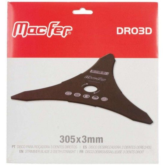 Disco p/roçadora 3 dentes direitos ref 090.0113 Macfer Disco p/roçadora 3 dentes direitos ref 090.0113 Macfer