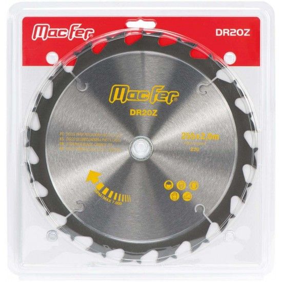 Disco p/ ro. pastilhado MacFer DR20Z 255x2,3mm 20Z ref 090.0089 MACFER