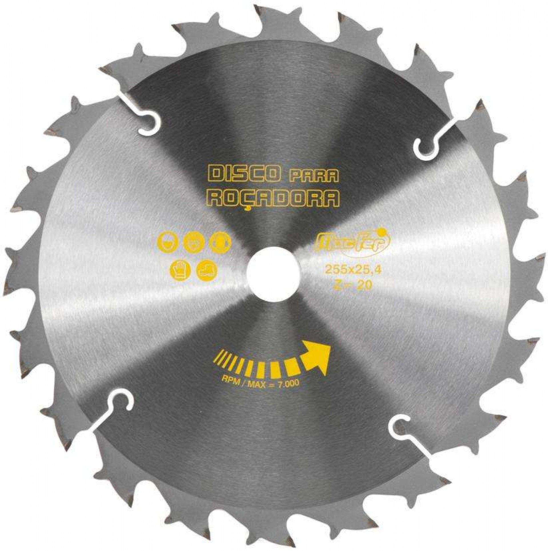 Disco p/ roç. pastilhado MacFer DR20Z 255x2,3mm 20Z refª 090.0089 MACFER