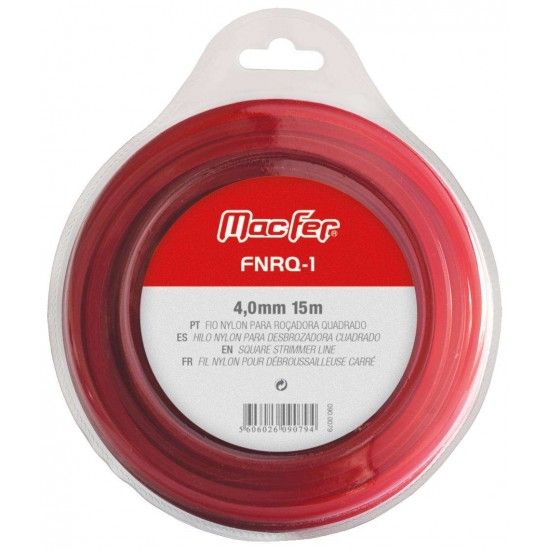 Fio nylon p/ ro. quadrado MacFer FNRQ-1 3,3mm 43m ref 090.0081 MACFER