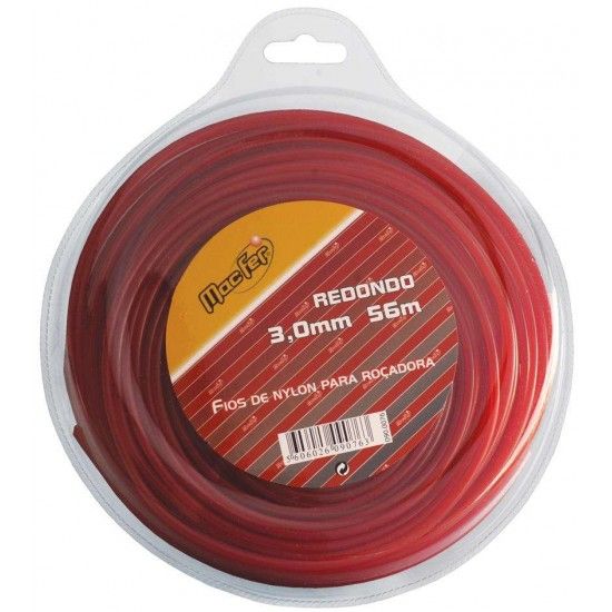 Fio nylon p/ ro. redondo MacFer FNRR-1 3,0mm 15m ref 090.0075 MACFER