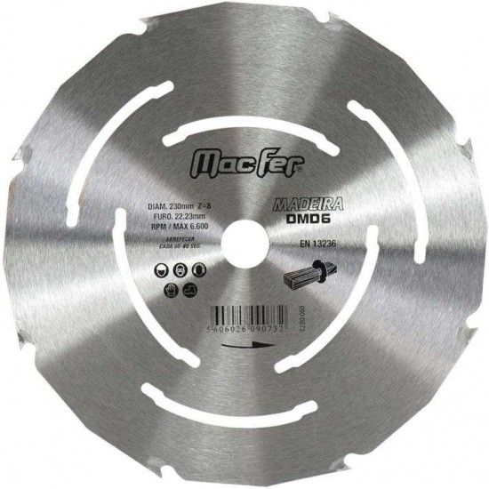 Disco dentado p/ madeira MacFer DMD6 125mm ref 090.0072 MACFER