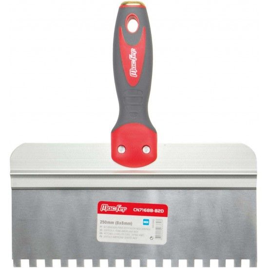 Betumadeira para estucador inox dentada CN7168B-B2D 250mm (10x10mm) ref 083.0063 MACFER