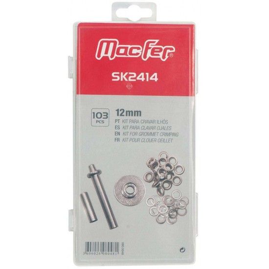 Kit p/ cravar ilhós MacFer SK2414 12mm 103pçs refª 080.0048 MACFER Kit p/ cravar ilhós MacFer SK2414 12mm 103pçs refª 080.0048 MACFER