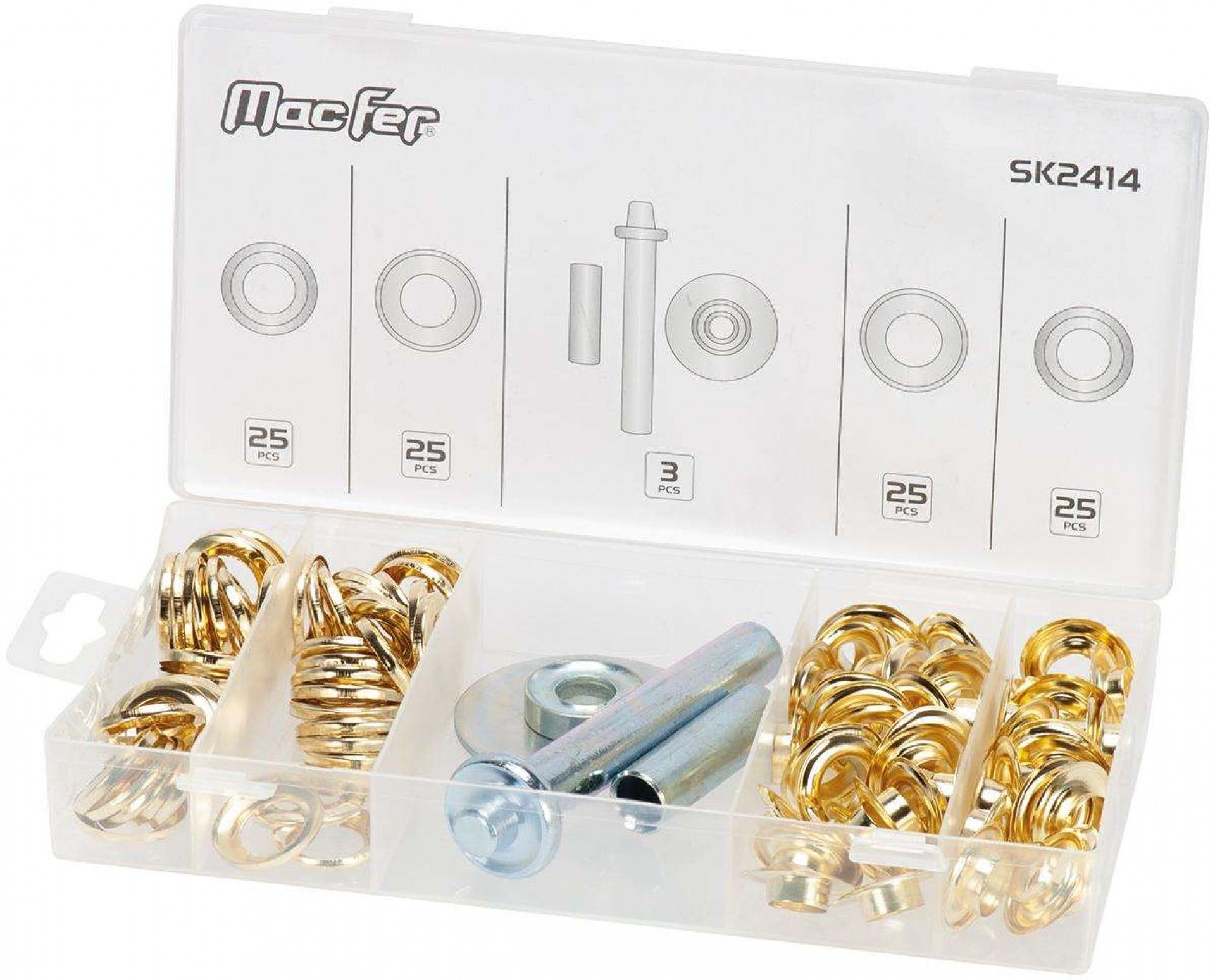 Kit p/ cravar ilhós MacFer SK2414 12mm 103pçs refª 080.0048 MACFER