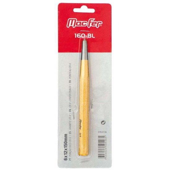 Punção bico Cr-V MacFer 160-BL 6x12x150mm refª 076.0135 MACFER Punção bico Cr-V MacFer 160-BL 6x12x150mm refª 076.0135 MACFER