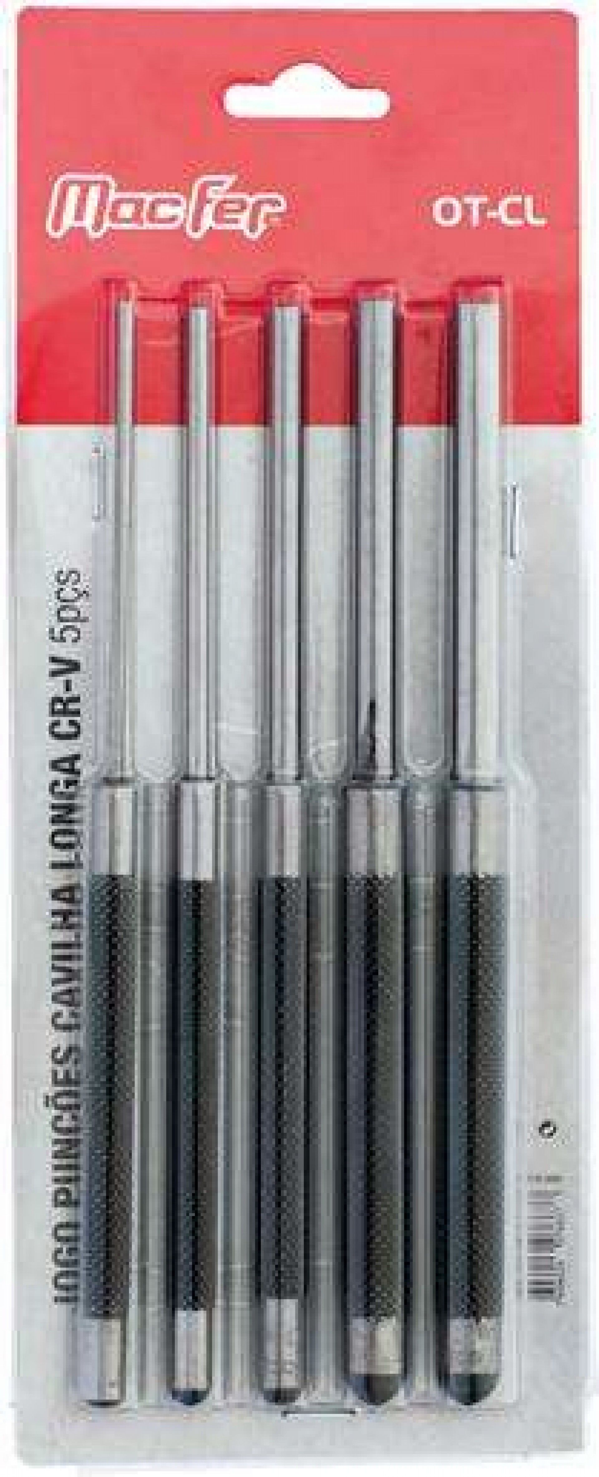 Jg. punções cavilha longa Cr-V MacFer OT-CL 5pçs refª 076.0063 MACFER