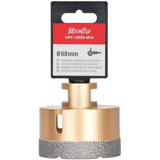 Craneana diamantada com rosca DRY-VB35-M14 75mm refª 072.0120 MACFER Craneana diamantada com rosca DRY-VB35-M14 75mm refª 072.0120 MACFER