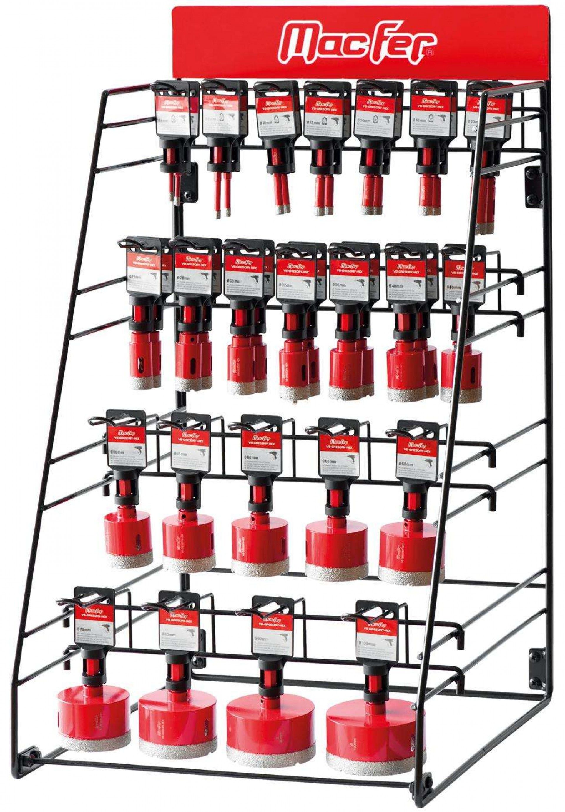 Expositor craneanas diam. sextavada VB-GRESDRY-HEX-EXP 36pçs refª 072.0804 MACFER