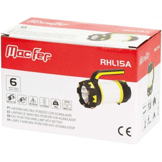 Lanterna mo multifunes c/ acumulador RHL15A ref 066.0077 MACFER