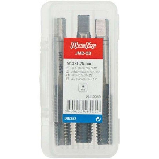Jg. machos HSS-M2 MacFer JM2-03 M22x2,50mm  3ps ref 064.0085 MACFER