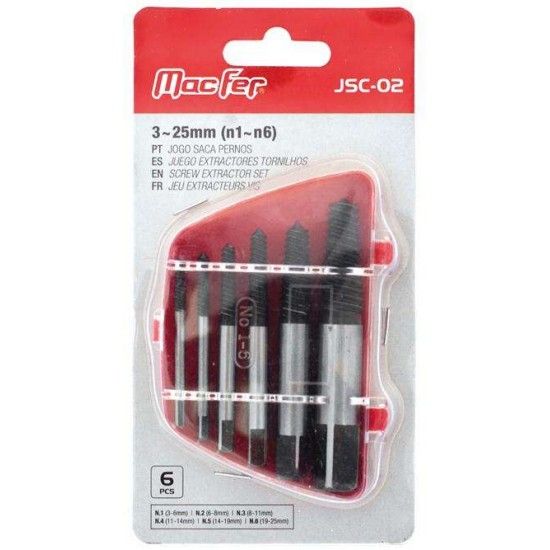 Jg. saca pernos MacFer JSC-02 3~25mm (n1~n6) 6ps ref 064.0067 MACFER