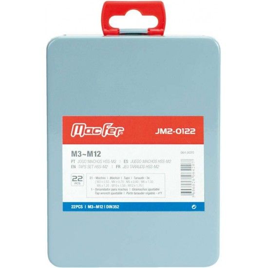 Jg. machos HSS-M2 MacFer JM2-0122 M3~M12 22ps ref 064.0020 MACFER