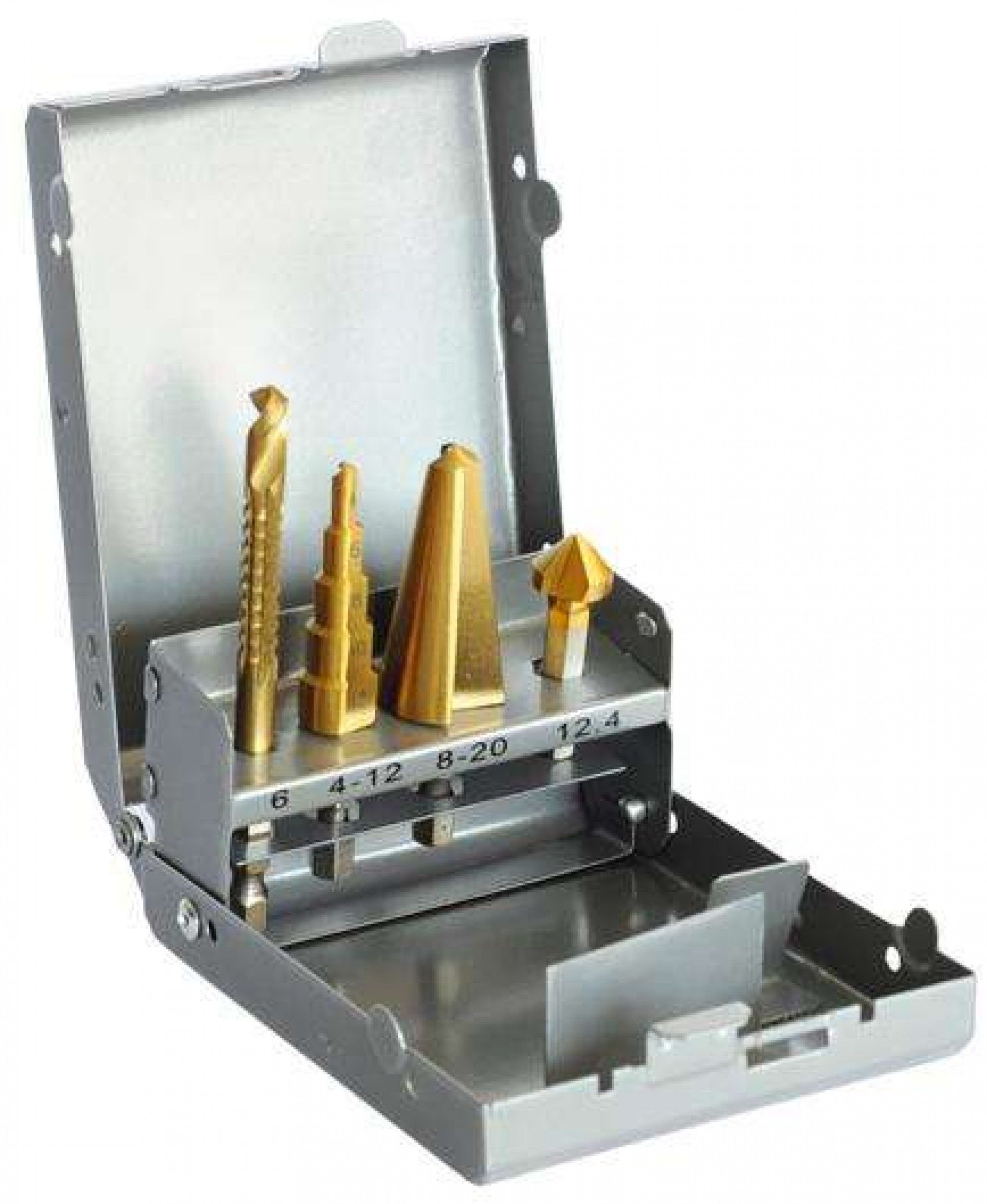 Jg. brocas escalonadas misto HSS-M2 TIN MacFer PTHSD102 4pçs refª 059.0069 MACFER