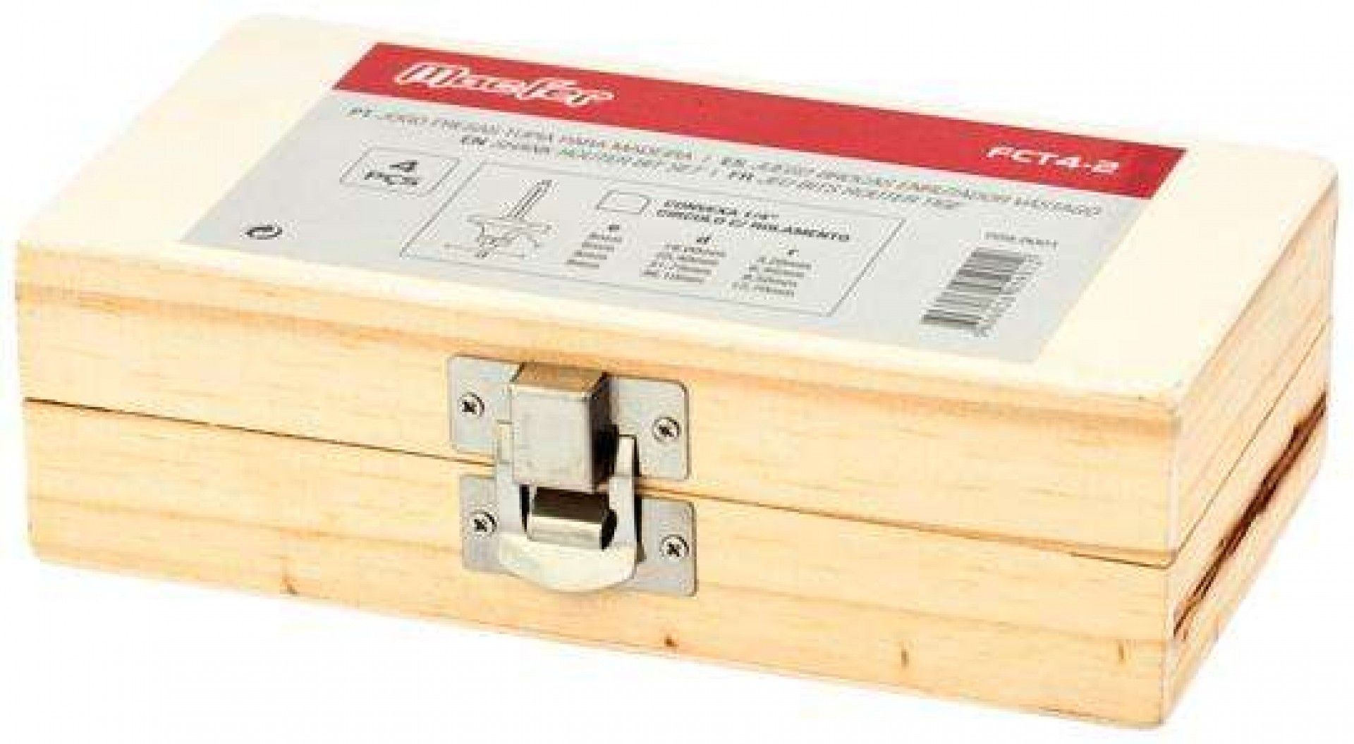 Jg. fresas tupia p/ madeira MacFer FCT04-2 4pçs refª 059.0001 MACFER