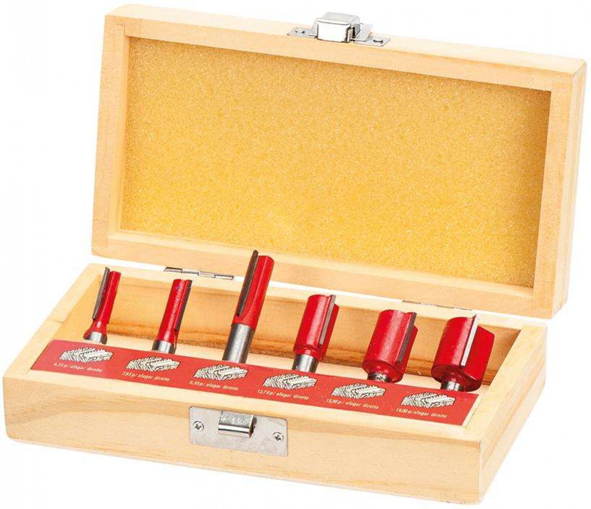 Jg. fresas tupia p/ madeira MacFer FCT06-4 6pçs refª 059.0002 MACFER