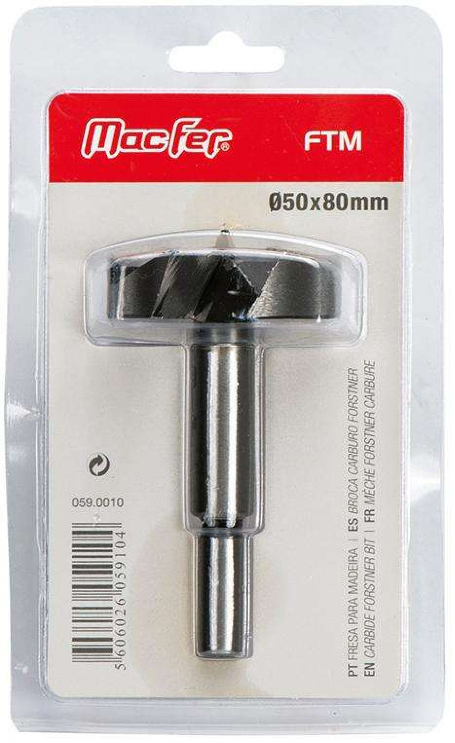 Fresa p/ madeira MacFer FTM 26x80mm bls refª 059.0007 MACFER