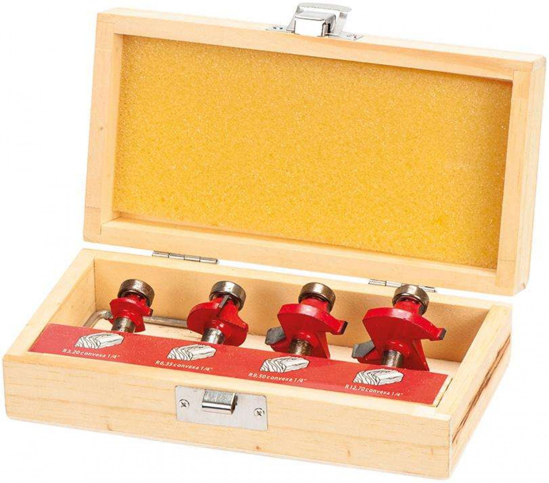 Jg. fresas tupia p/ madeira MacFer FCT04-2 4pçs refª 059.0001 MACFER