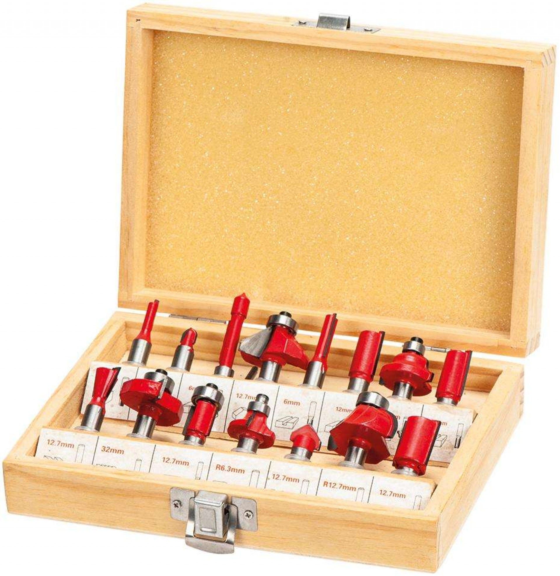 Jg. fresas tupia p/ madeira MacFer FCT15-2 15pçs refª 059.0005 MACFER