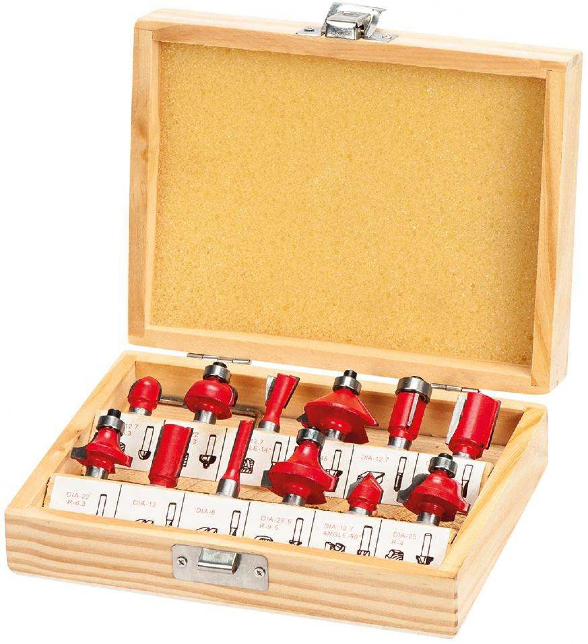 Jg. fresas tupia p/ madeira MacFer FCT12-2 12pçs refª 059.0004 MACFER