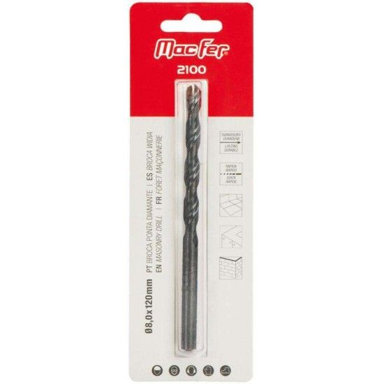Broca ponta diamante MacFer 2100 12x150mm ref 056.0032 MACFER