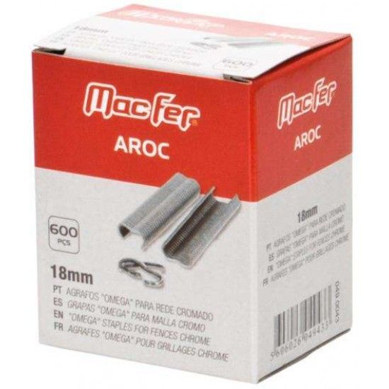 Agrafos "omega" p/ rede cromado MacFer 18mm refª 049.0043 MACFER Agrafos "omega" p/ rede cromado MacFer 18mm refª 049.0043 MACFER