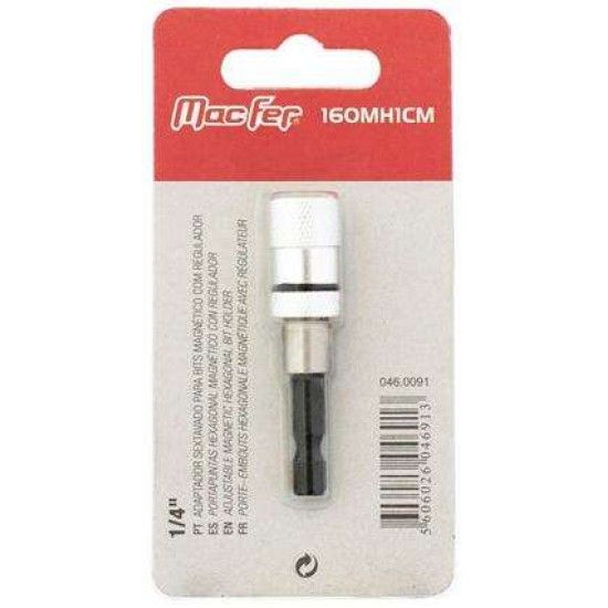 Adap. sext. p/ bits mag. c/ regulador MacFer 160MH1CM 1/4" ref 046.0091 MACFER