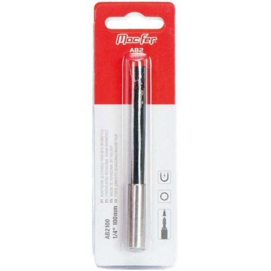 Adaptador sextavado para bits inox magnético AB2100-SS 1/4" 100mm refª 046.0078 MACFER Adaptador sextavado para bits inox magnético AB2100-SS 1/4" 100mm refª 046.0078 MACFER