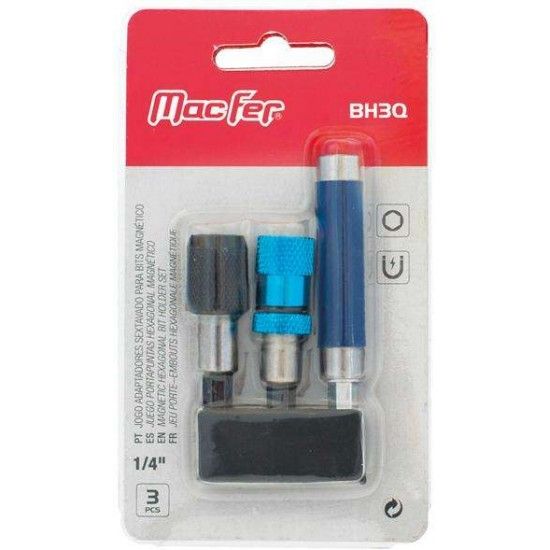 Jogo adaptadores sextavado para bits magn�tico BH3Q �" 3p�s ref� 046.0080 MACFER