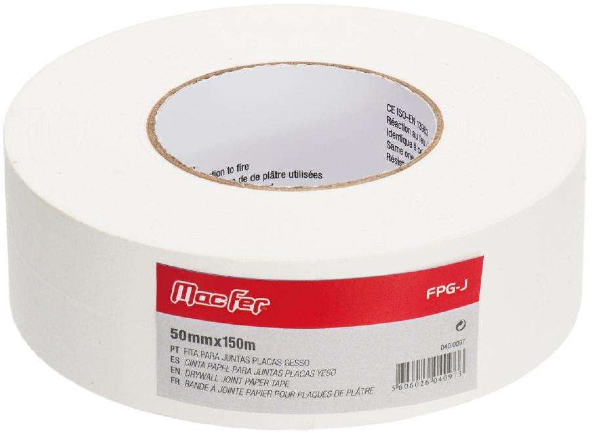 Fita para juntas placas gesso FPG-J 140g/m2 50mmx 23m refª 040.0096 MACFER