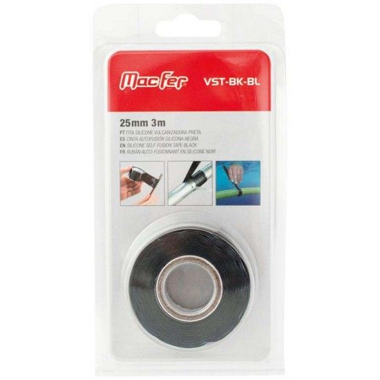 Fita silicone vulcanizadora VST-BK-BL 25mm 3m preta ref 040.0079 MACFER