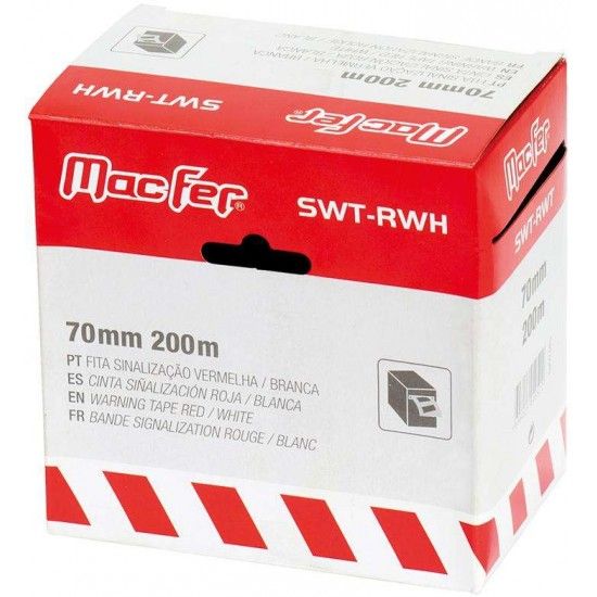 Fita sinalizao MacFer SWT-RWH 70mm 200m vermelha/ branca ref 040.0052 MACFER