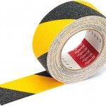 Fita anti-derrapante MacFer ASL-02 25mm 10m  preta/ amarela ref 040.0042 MACFER