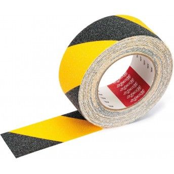 Fita anti-derrapante MacFer ASL-02 25mm 10m  preta/ amarela ref 040.0042 MACFER