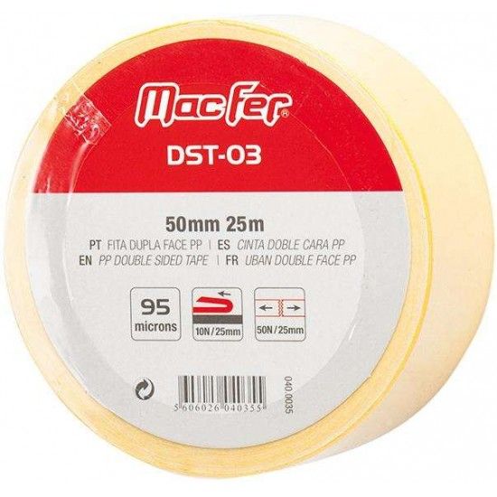 Fita dupla face PP MacFer DST-03 50mm 25m refª 040.0035 MACFER Fita dupla face PP MacFer DST-03 50mm 25m refª 040.0035 MACFER