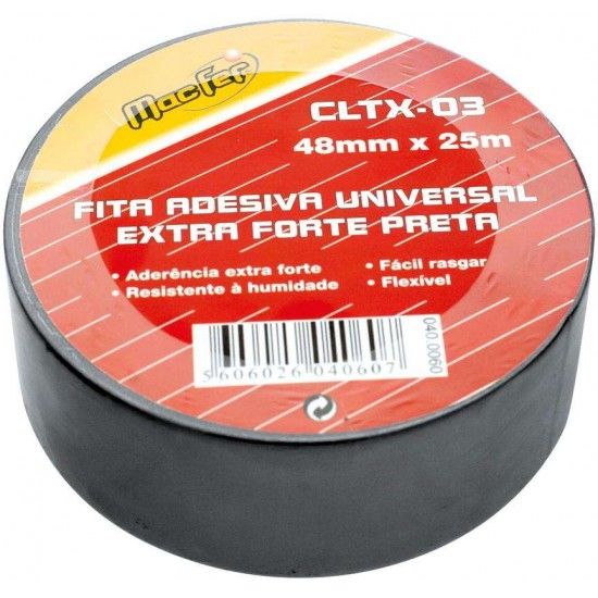 Fita universal Extra Forte CLTX-03 48mm 10m cinza refª 040.0018 MACFER Fita universal Extra Forte CLTX-03 48mm 10m cinza refª 040.0018 MACFER