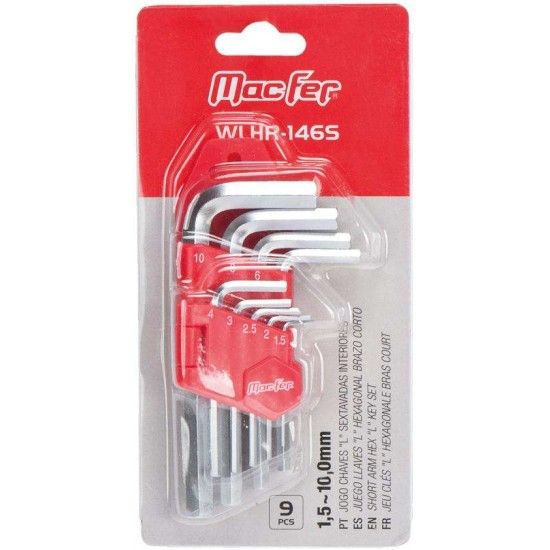 Jg. ch. "L" sext. int. MacFer WLHR-146S 1,5~10mm 9pçs refª 037.0074 MACFER Jg. ch. "L" sext. int. MacFer WLHR-146S 1,5~10mm 9pçs refª 037.0074 MACFER