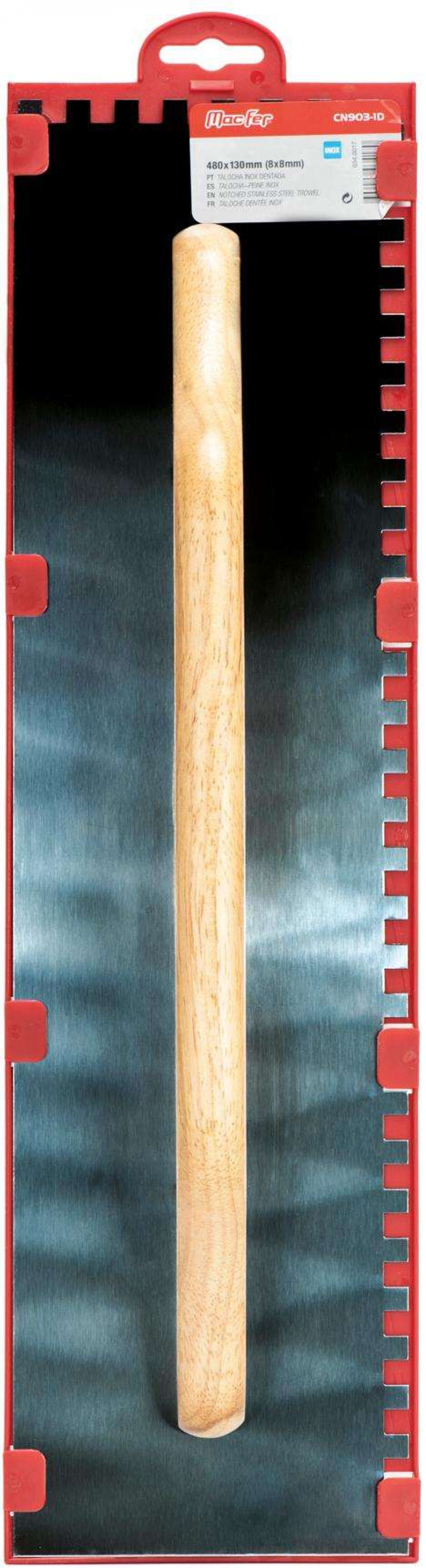 Talocha inox dent. MacFer CN903-1 480x130mm (10x10mm) refª 034.0018 MACFER