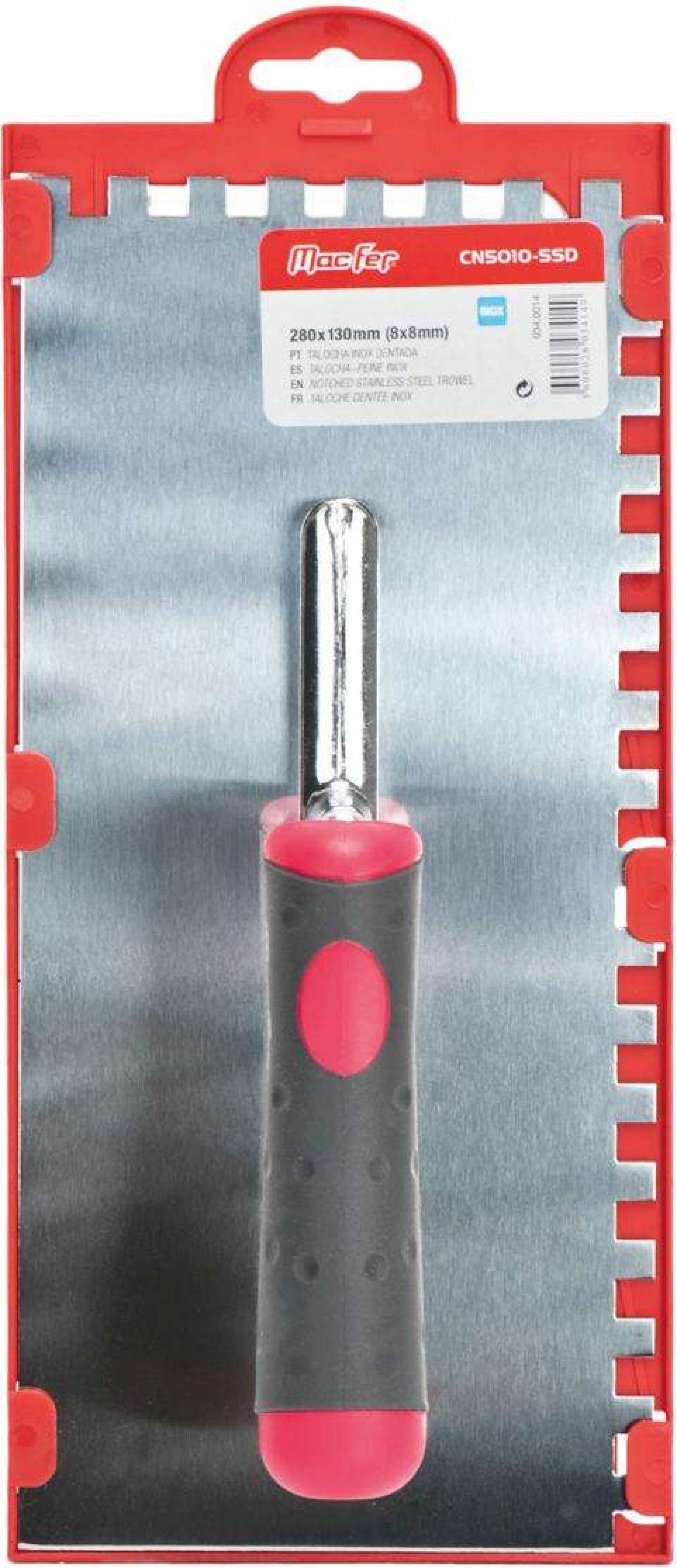Talocha inox dent. MacFer CN5010-SS 280x130mm (10x10mm) refª 034.0015 MACFER