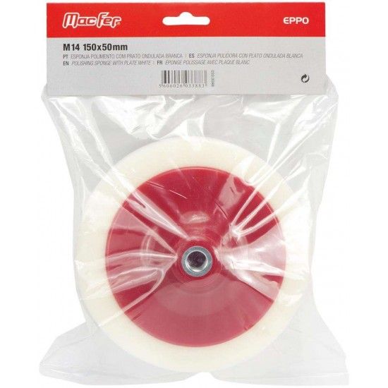 Esponja polimento com prato ondulada EPPO M14 150x50mm preta refª 033.0089 MACFER Esponja polimento com prato ondulada EPPO M14 150x50mm preta refª 033.0089 MACFER