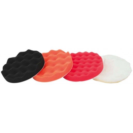 Jogo esponjas polimento com velcro ondulada JEPO 150mm 4ps ref 033.0098 MACFER