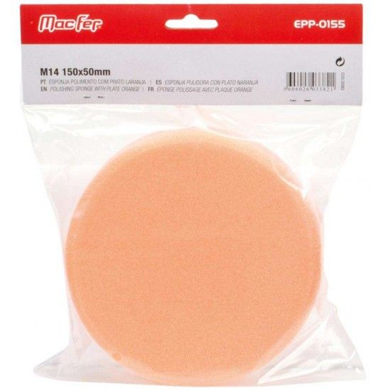 Esponja pol. c/ prato MacFer EPP-0155 M14 150x50mm amarela ref 033.0081 MACFER