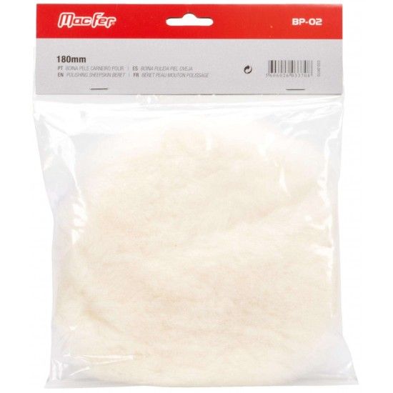 Boina pele carneiro polir MacFer BP-02 180mm ref 033.0070 MACFER
