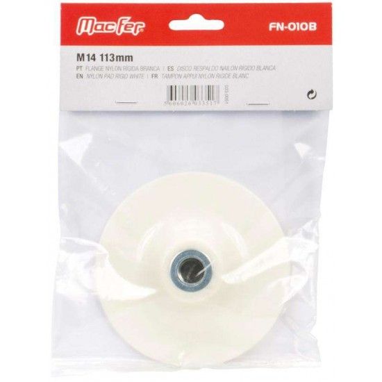 Flange nylon rígida MacFer FN-010B M14 124mm branca refª 033.0052 MACFER Flange nylon rígida MacFer FN-010B M14 124mm branca refª 033.0052 MACFER